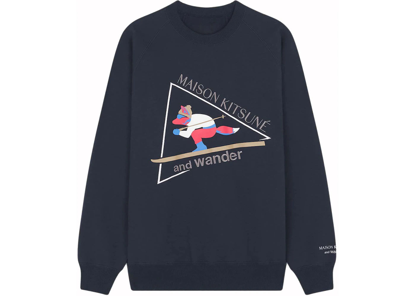 Maison Kitsune x And Wander Cotton Sweatshirt Navy