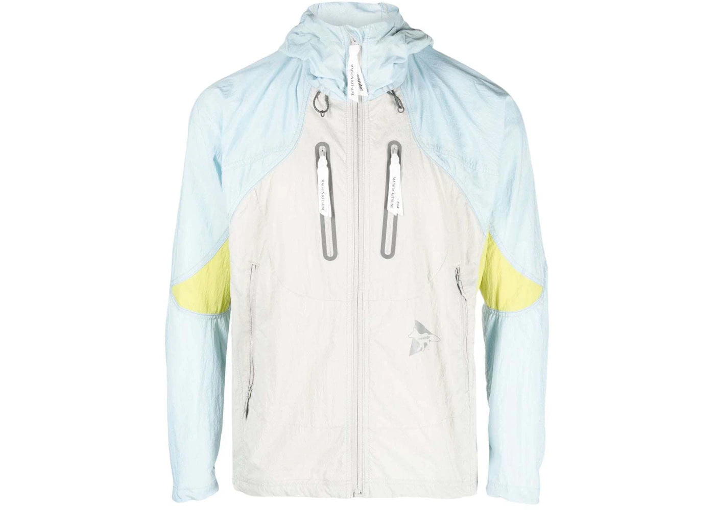 Maison Kitsune x And Wander Hiking Set Up Hoodie Blue/Green Color Block