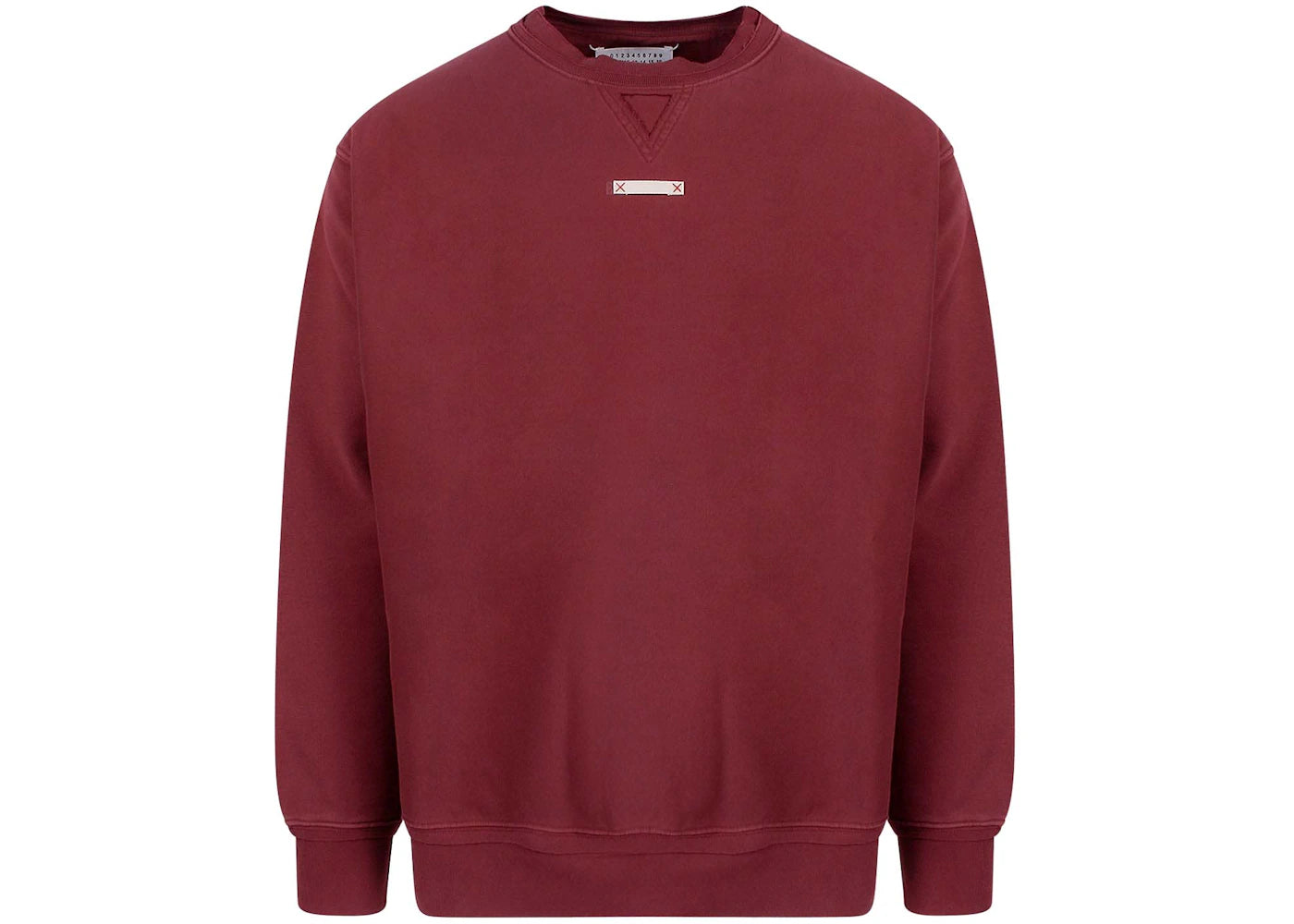 Maison Margiela Man Cotton Frontal Patch Sweatshirt Red