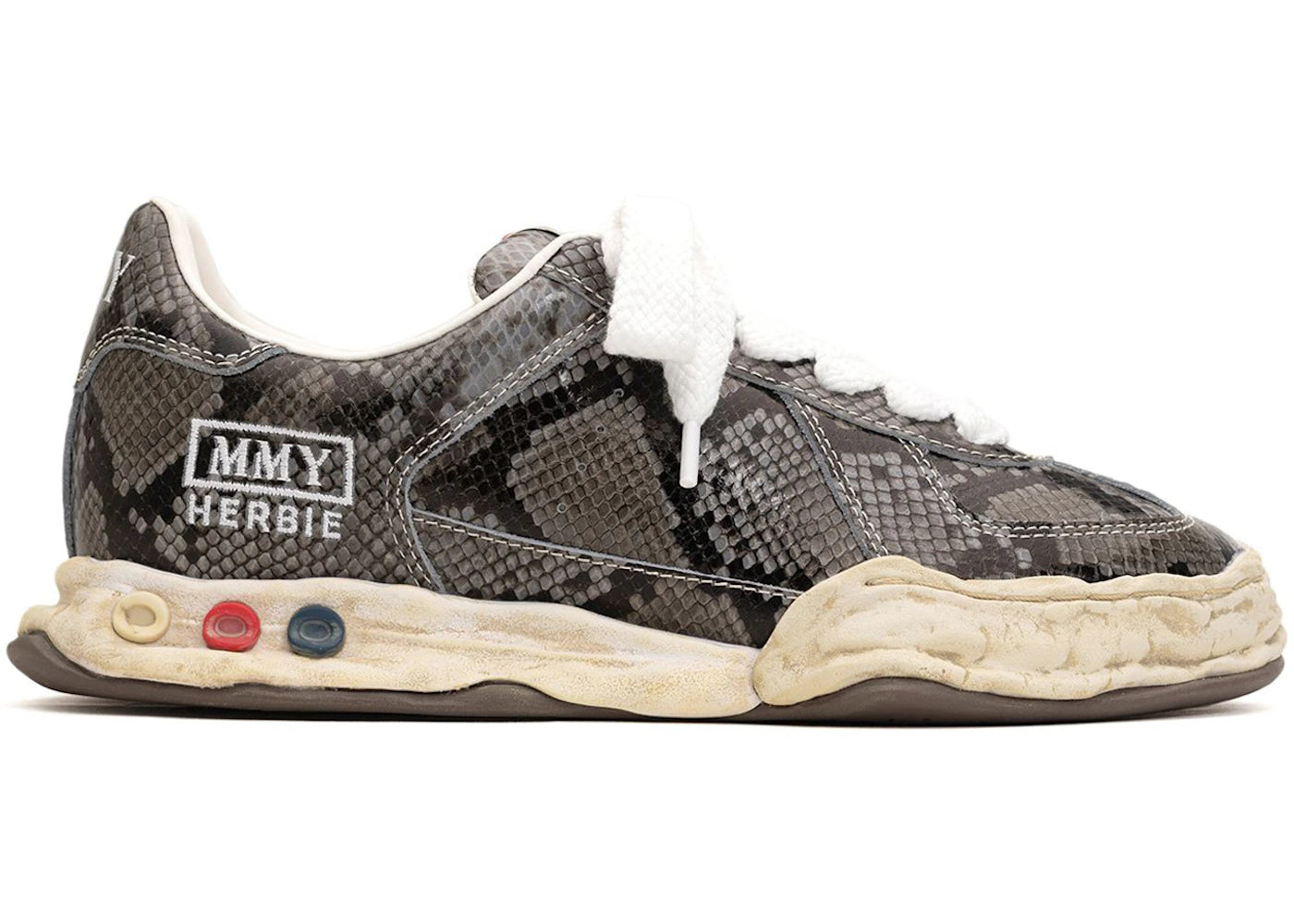 Maison Mihara Yasuhiro Herbie OG Sole Leather Low Python Printed Grey ...