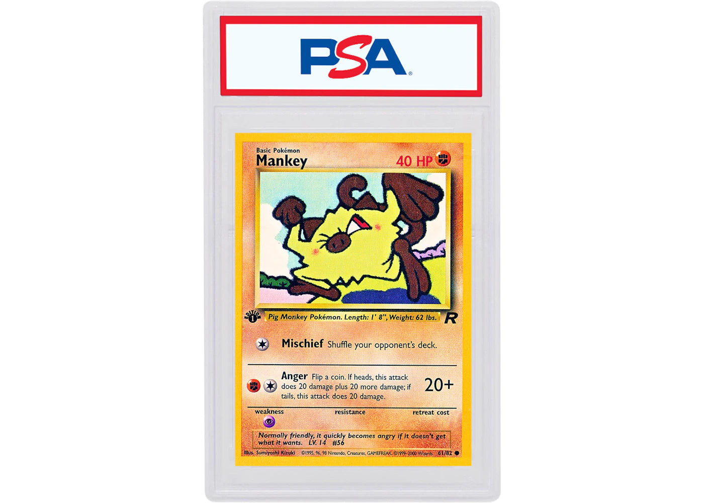 Mankey 2000 Pokemon TCG Team Rocket 1st Edition #61/82
