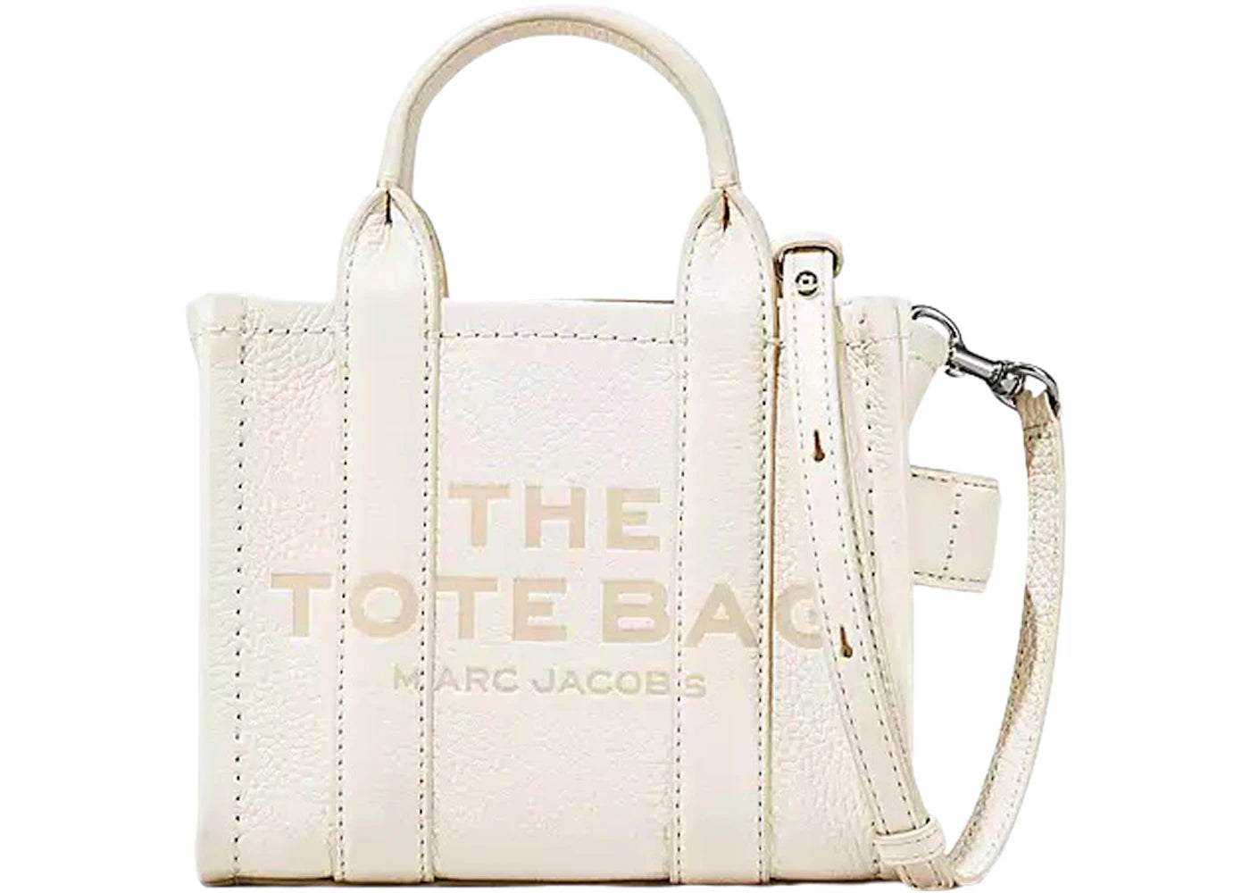 Marc Jacobs The Leather Micro Tote Bag Cotton/Silver