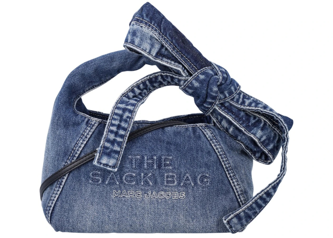Marc Jacobs The Mini Sack Denim Bow Medium Wash Indigo