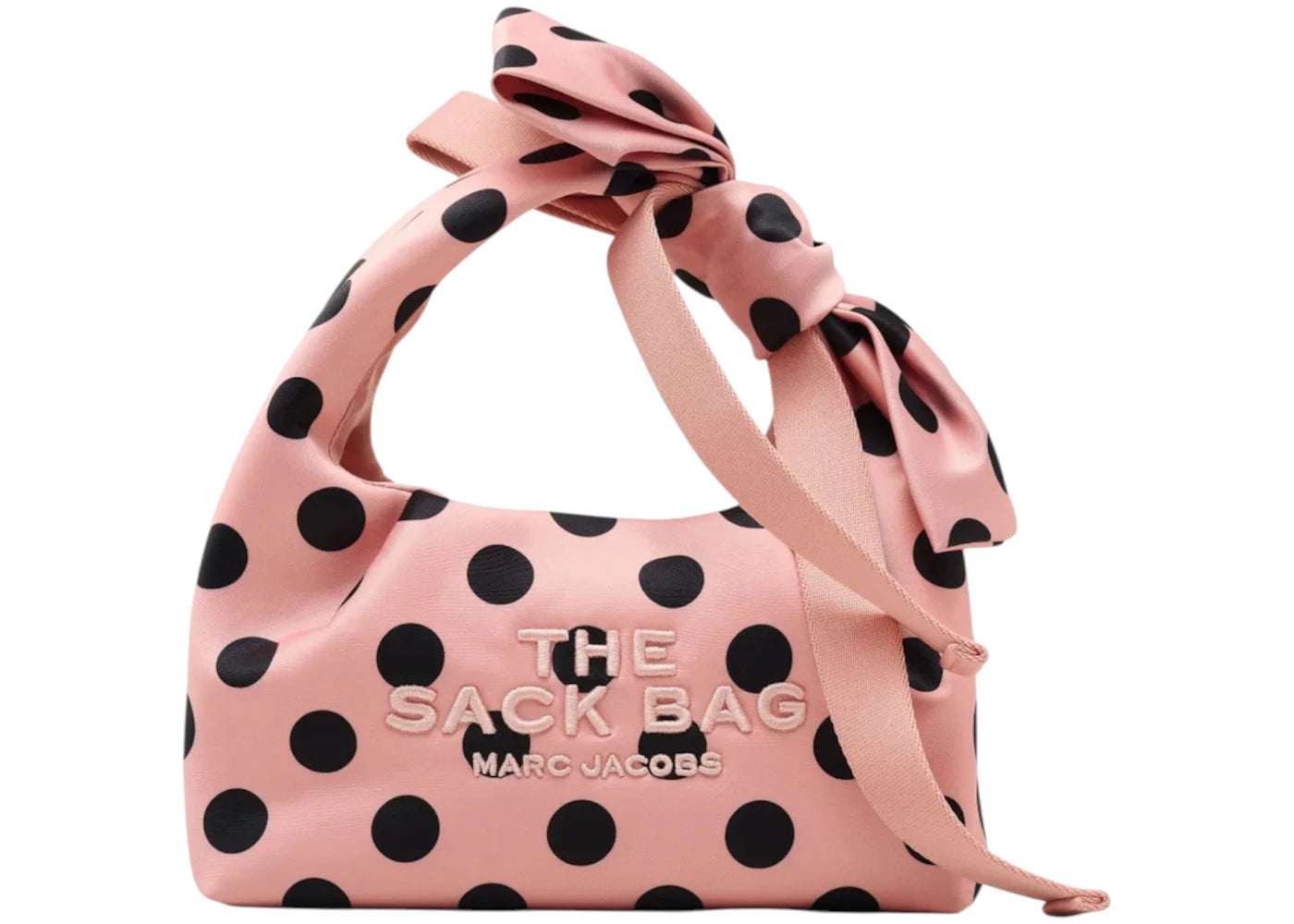 Marc Jacobs The Mini Sack Satin Dots Bow Sack Bag Peach Multi