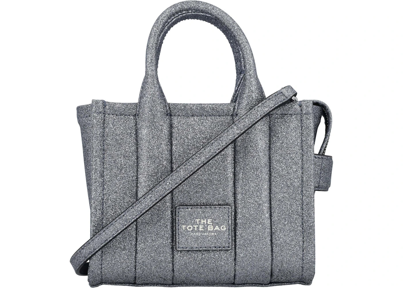 Marc Jacobs The Mini Tote Glitter Handbag Silver