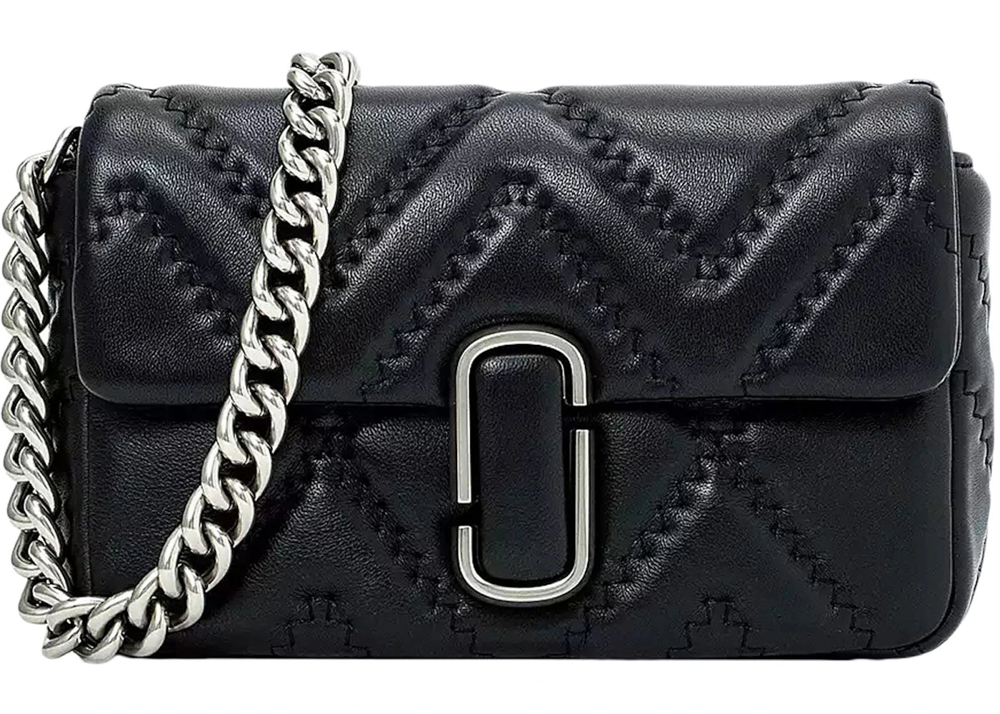 Marc Jacobs The Quilted Leather J Marc Shoulder Bag Black