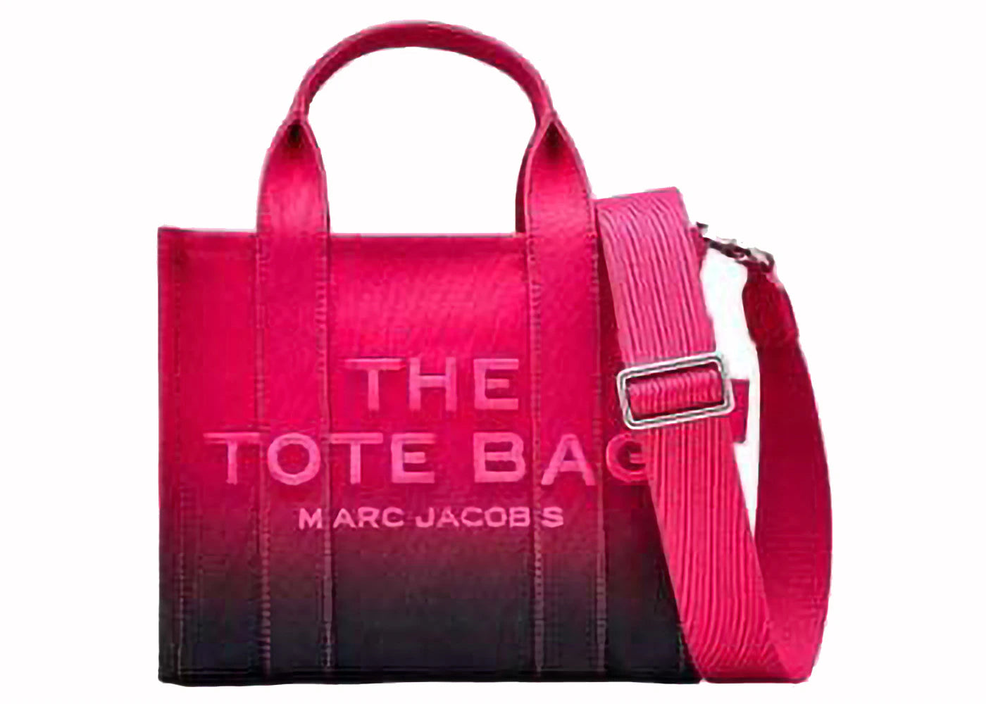 Marc Jacobs The Small Tote Ombre Canvas Black Hot Pink