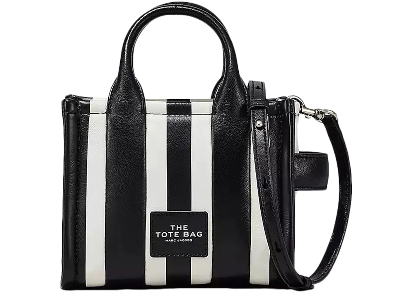 Marc Jacobs The Striped Micro Tote Bag Black/White