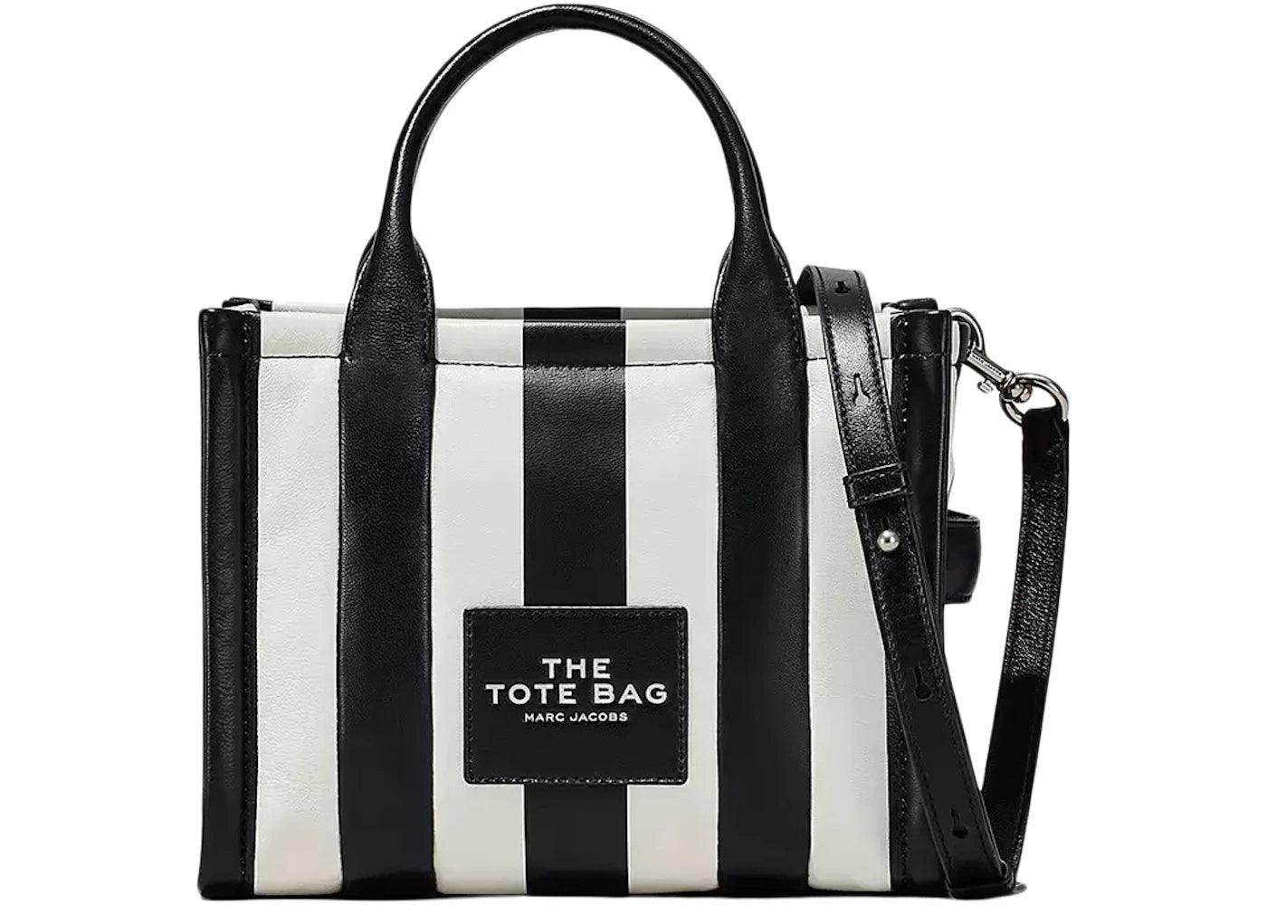 Marc Jacobs The Striped Small Tote Bag Black/White