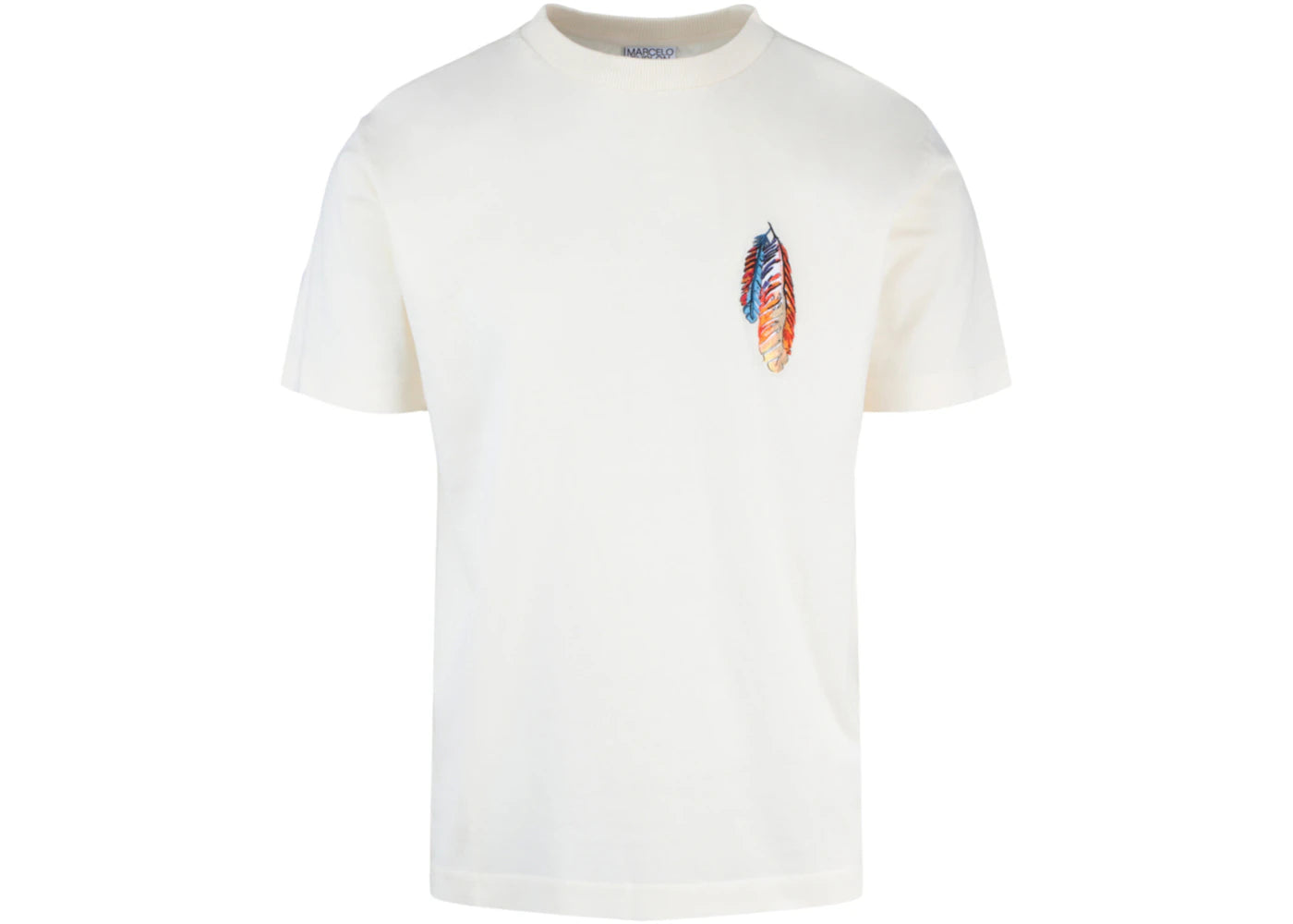 Marcelo Burlon Feathers Crewneck T-shirt Ecru