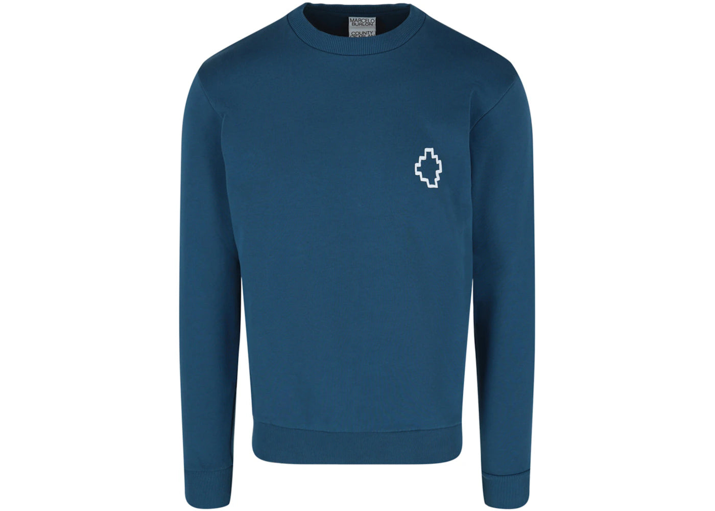 Marcelo Burlon Tempra Cross Crewneck Sweatshirt Blue