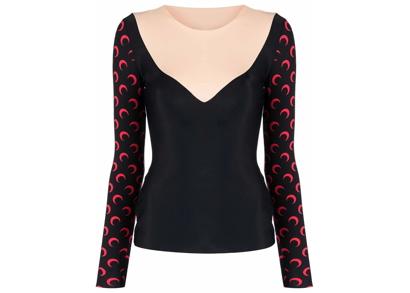 Marine Serre Crescent Moon Long-Sleeve Top Black