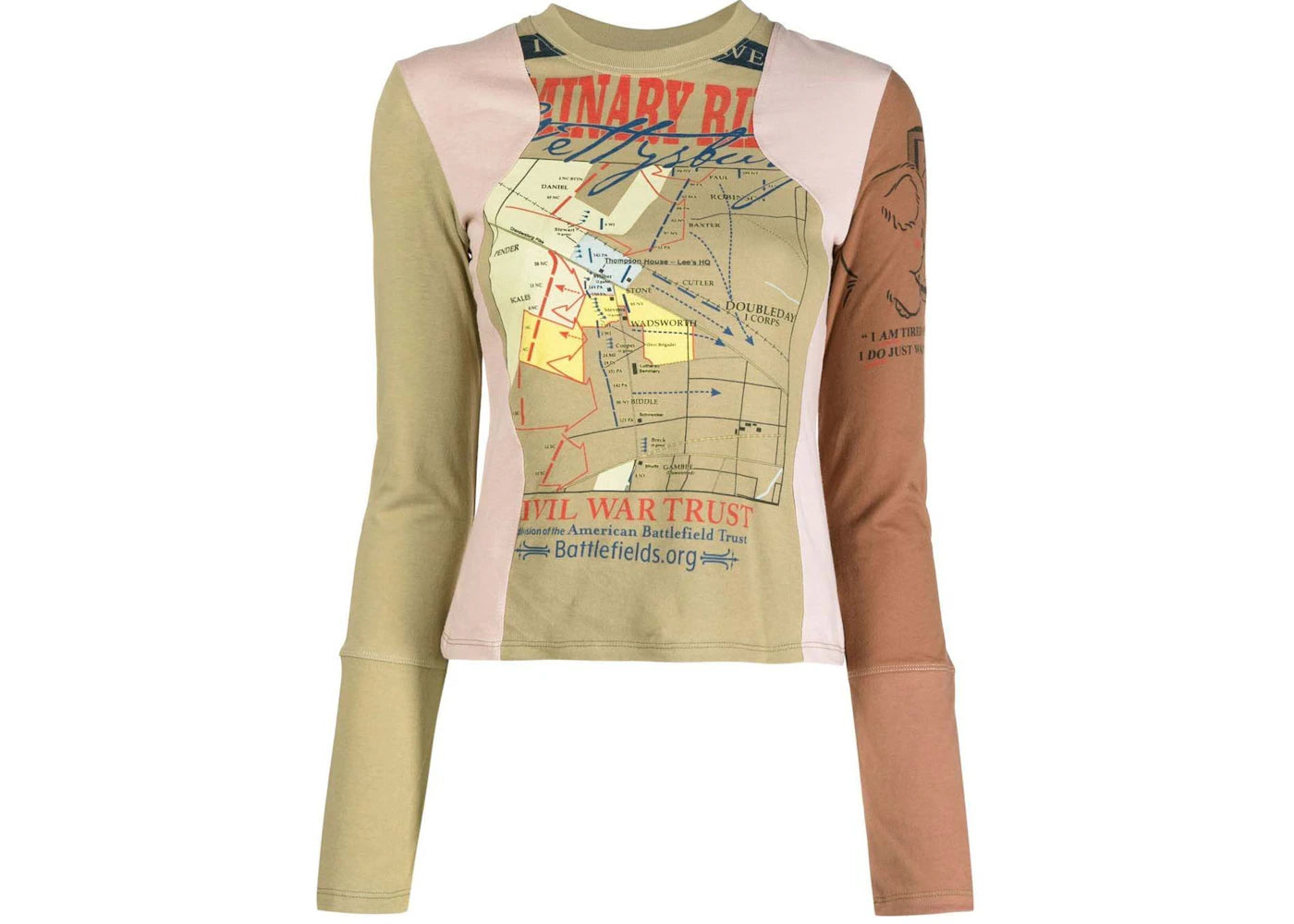 Marine Serre Printed Long-Sleeve T-shirt Olive Green