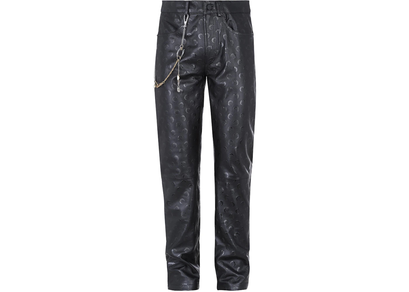 Marine Serre x AWGE Moon Leather Straight Leg Pants Black/Black
