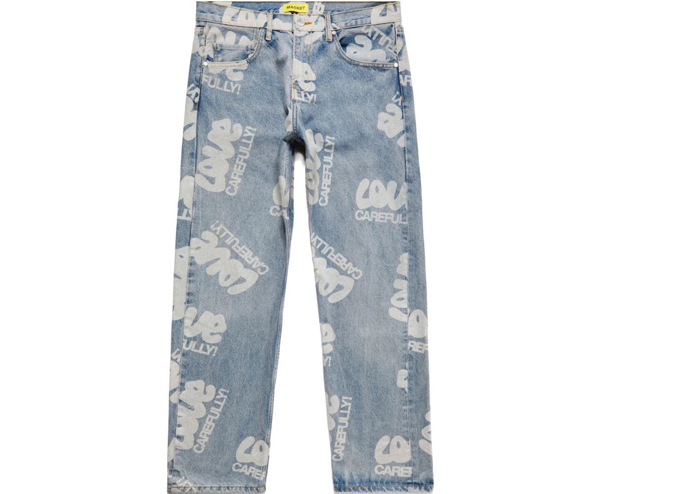 Market Love Carefully Laser Denim Light Wash