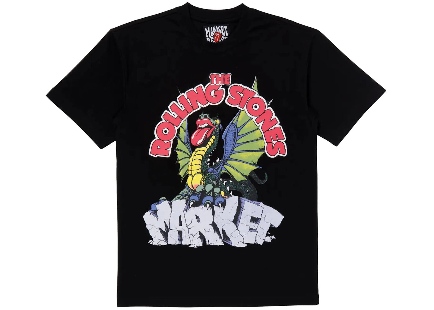 Market MKT Rolling Stones Dragon T-Shirt Black