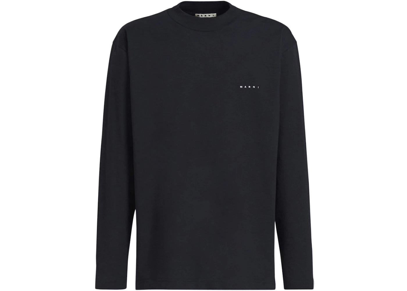 Marni Bio Jersey Embroidery Logo Long Sleeve T-Shirt Black/White