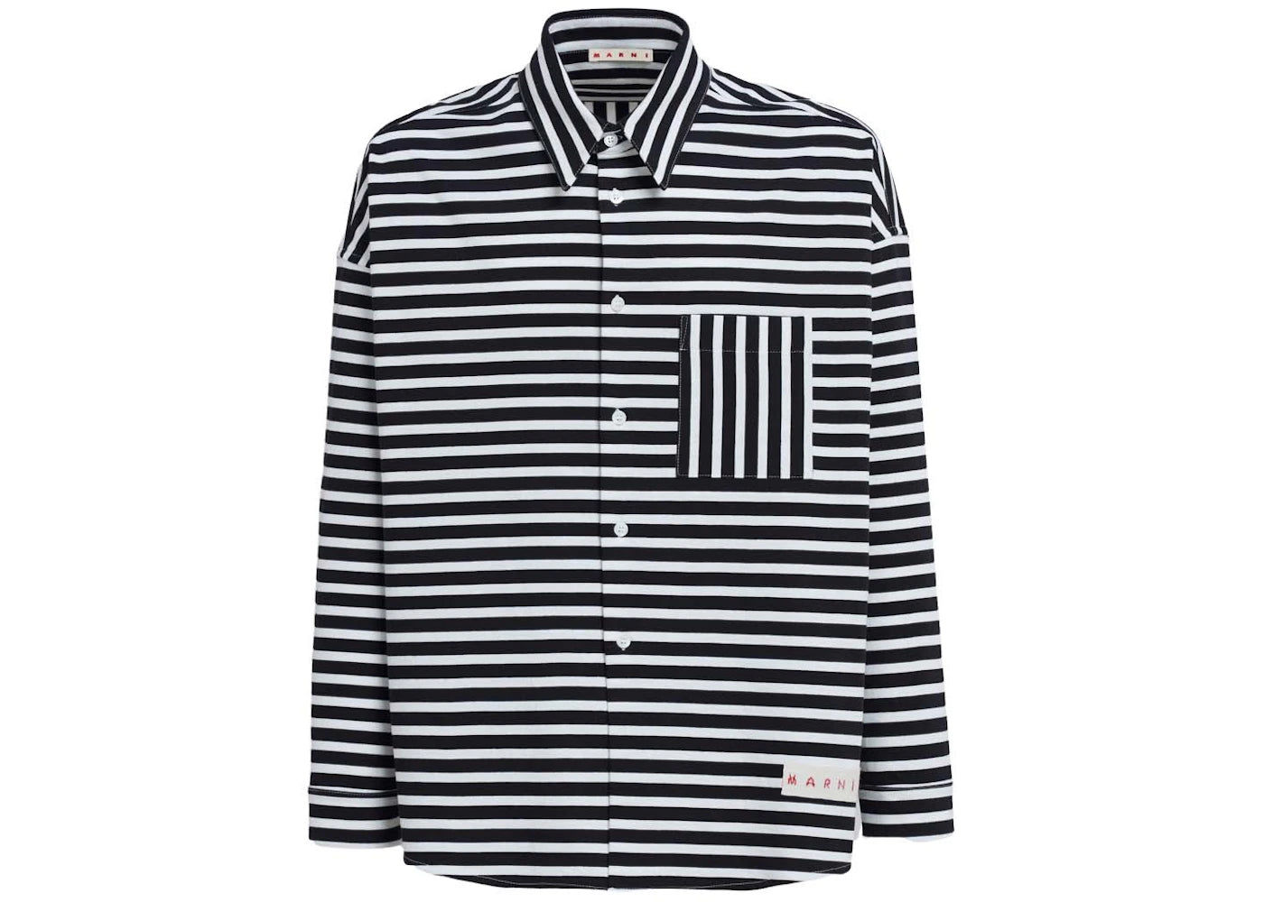 Marni Compact Striped Jersey Black