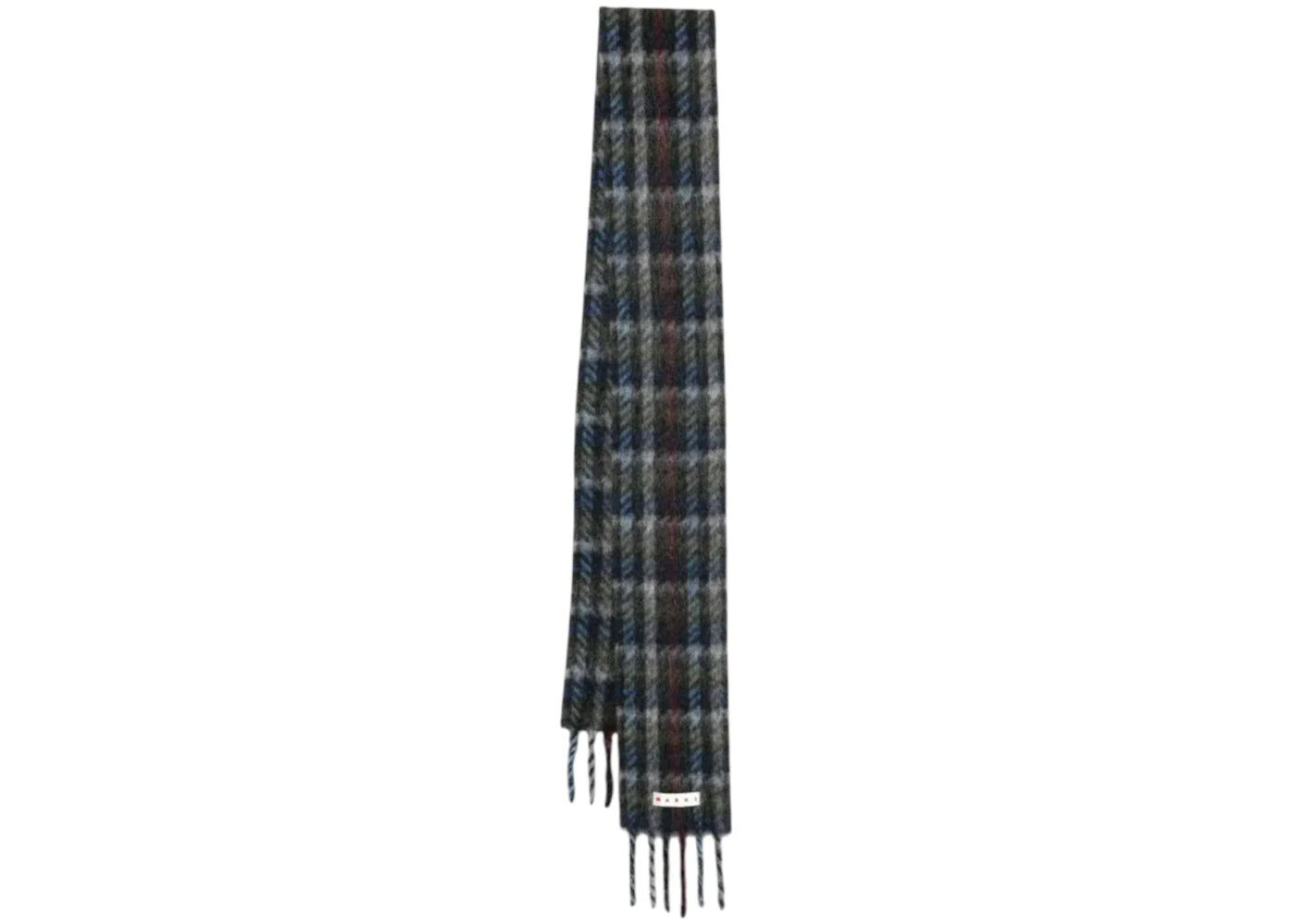 Marni Double Check Scarf Iris Blue