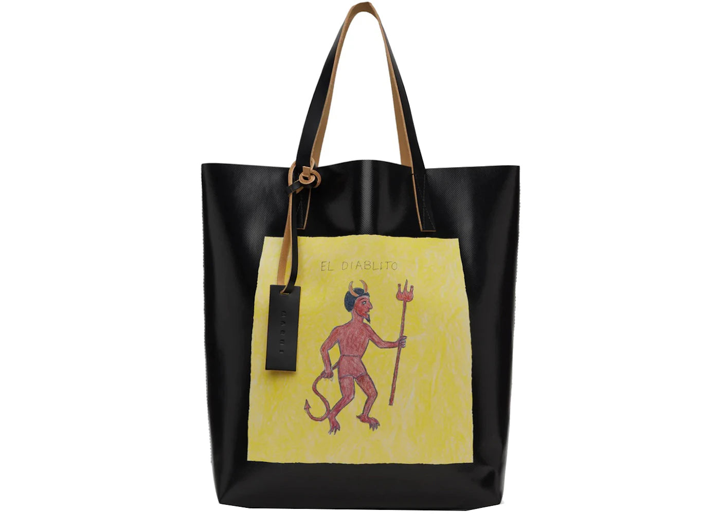 Marni El Diablito Shopping Tote Black/Multicolor