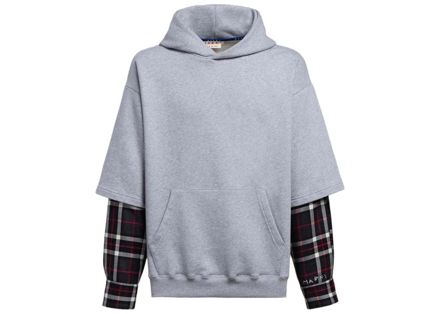 Marni Layered Hooded Sweatshirt Grey/Multi