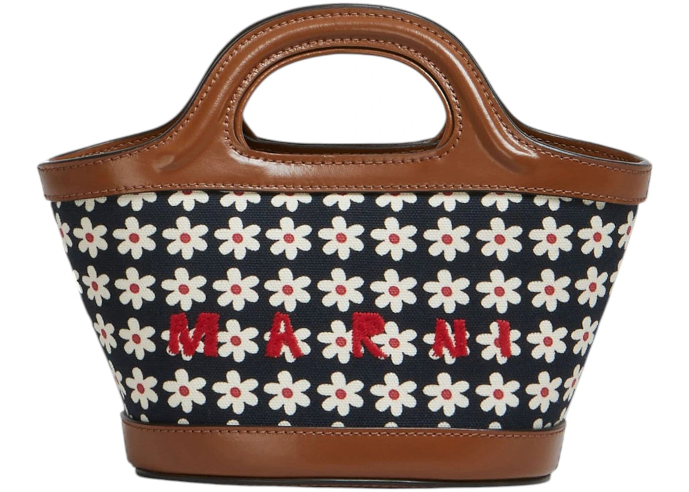Marni Leather And Striped Canvas Micro Bag Zo823