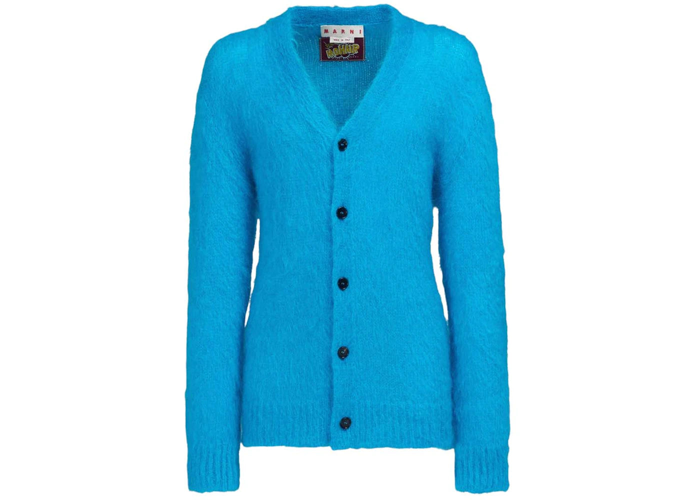 Marni Mohair and Wool Cardigan Sweatshirt Turquoise