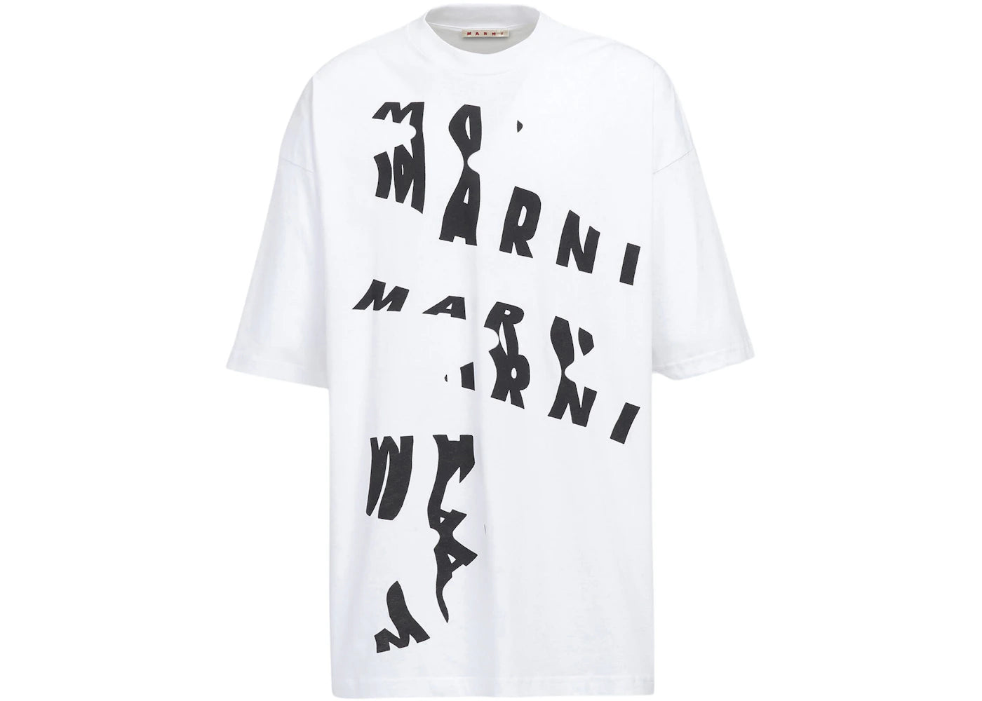 Marni Oversized Scanned Logo Print T-shirt Lily White