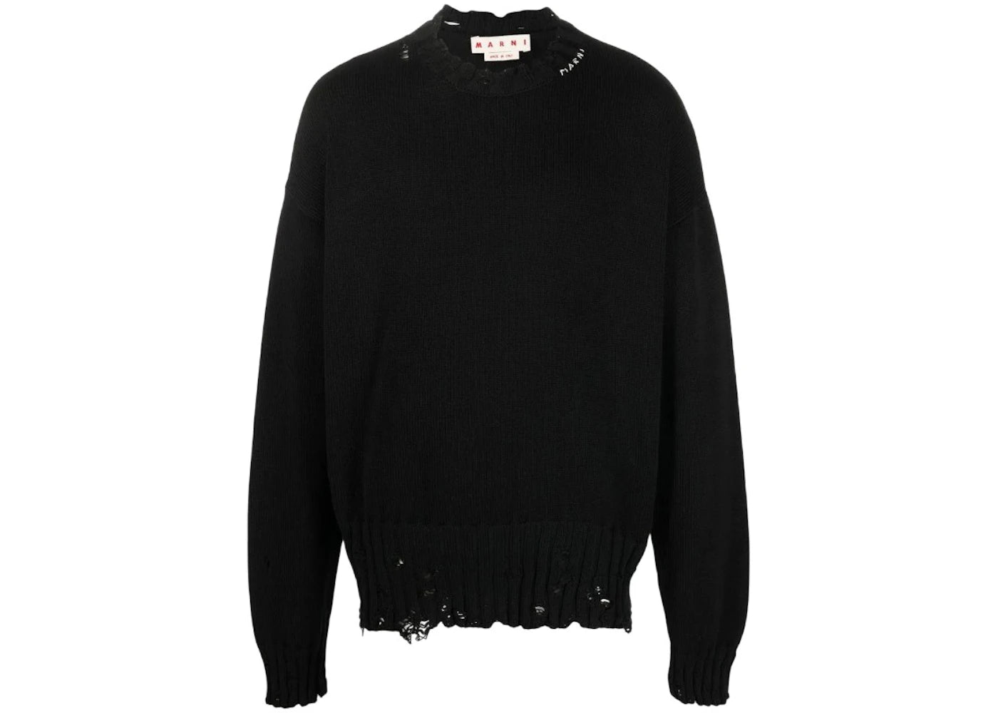 Marni Twisted Crewneck Sweater Black