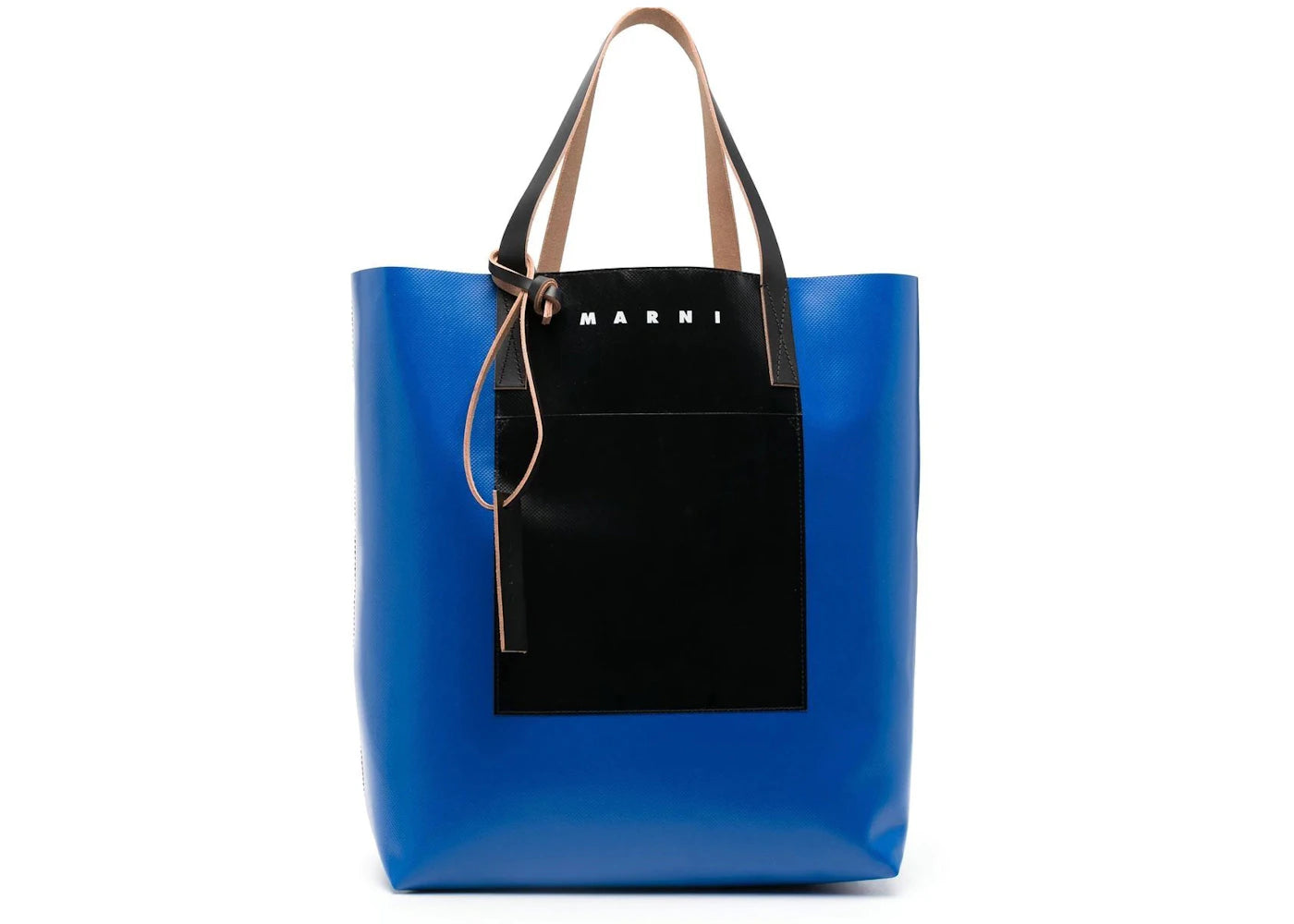 Marni Two Tone Logo Print Tote Bag Royal Blue/Black