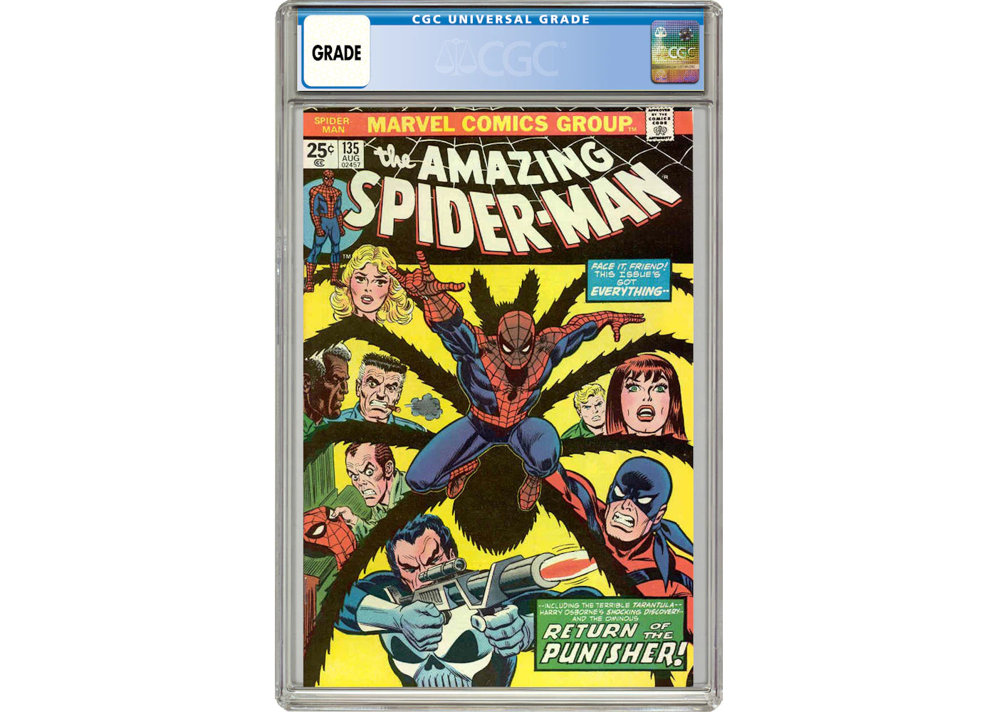 Marvel Amazing Spider-Man #135 (Origin of Punisher) Comic Book CGC Graded