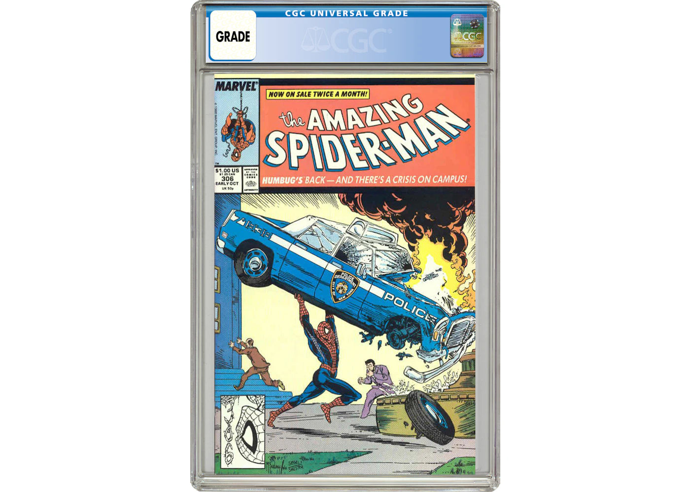 Marvel Amazing Spider-Man #306 (Action Comics #1 Cover Homage) Comic Book CGC Graded