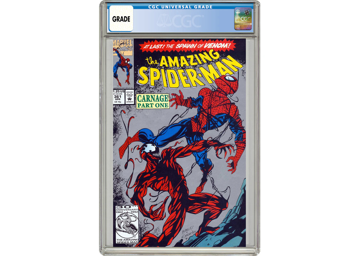 Marvel Amazing Spider-Man #361 Second Printing (1st App. of Carnage) Comic Book CGC Graded