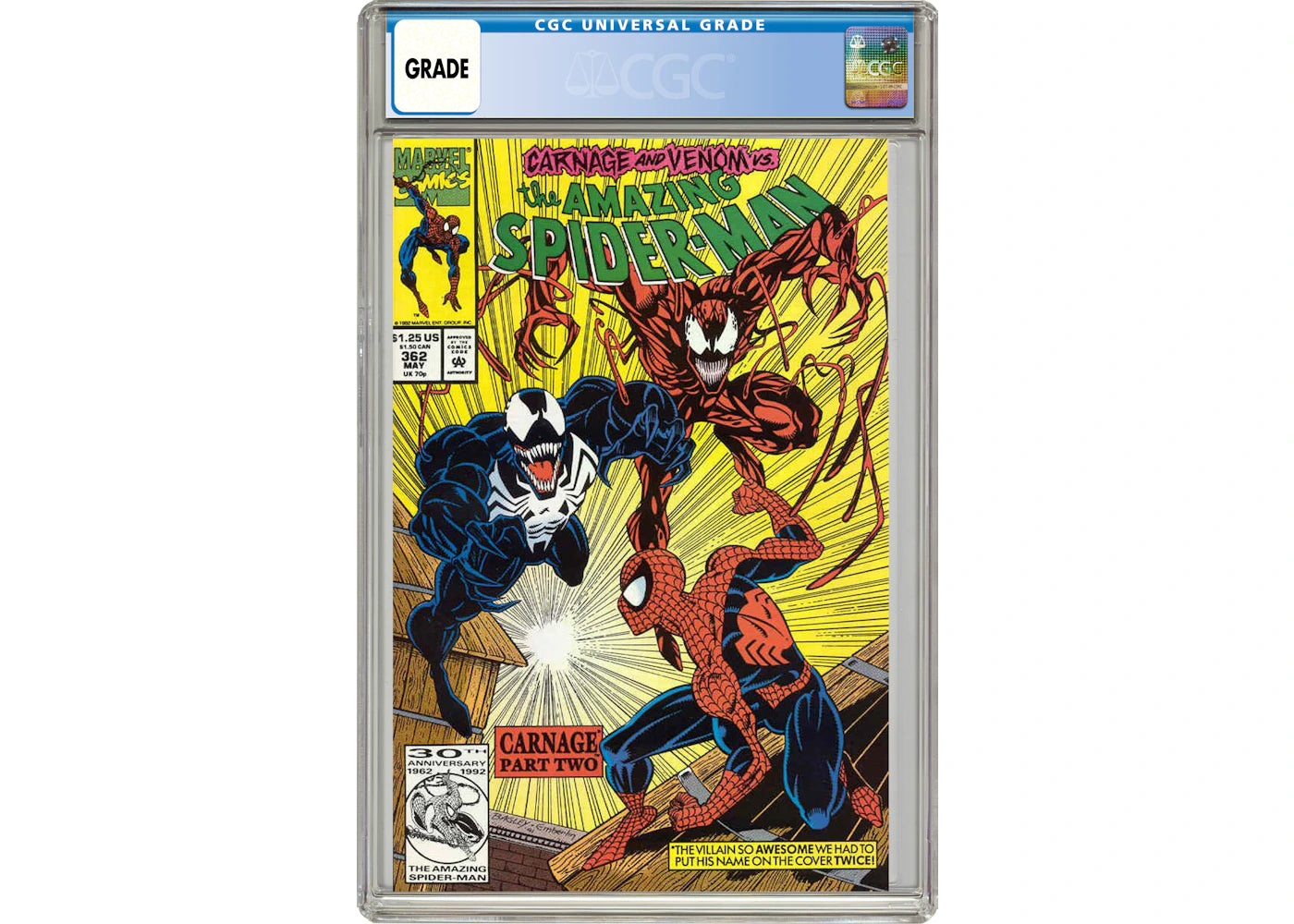 Marvel Amazing Spider-Man #362 (Carnage and Venom Key Issue) Comic Book CGC Graded