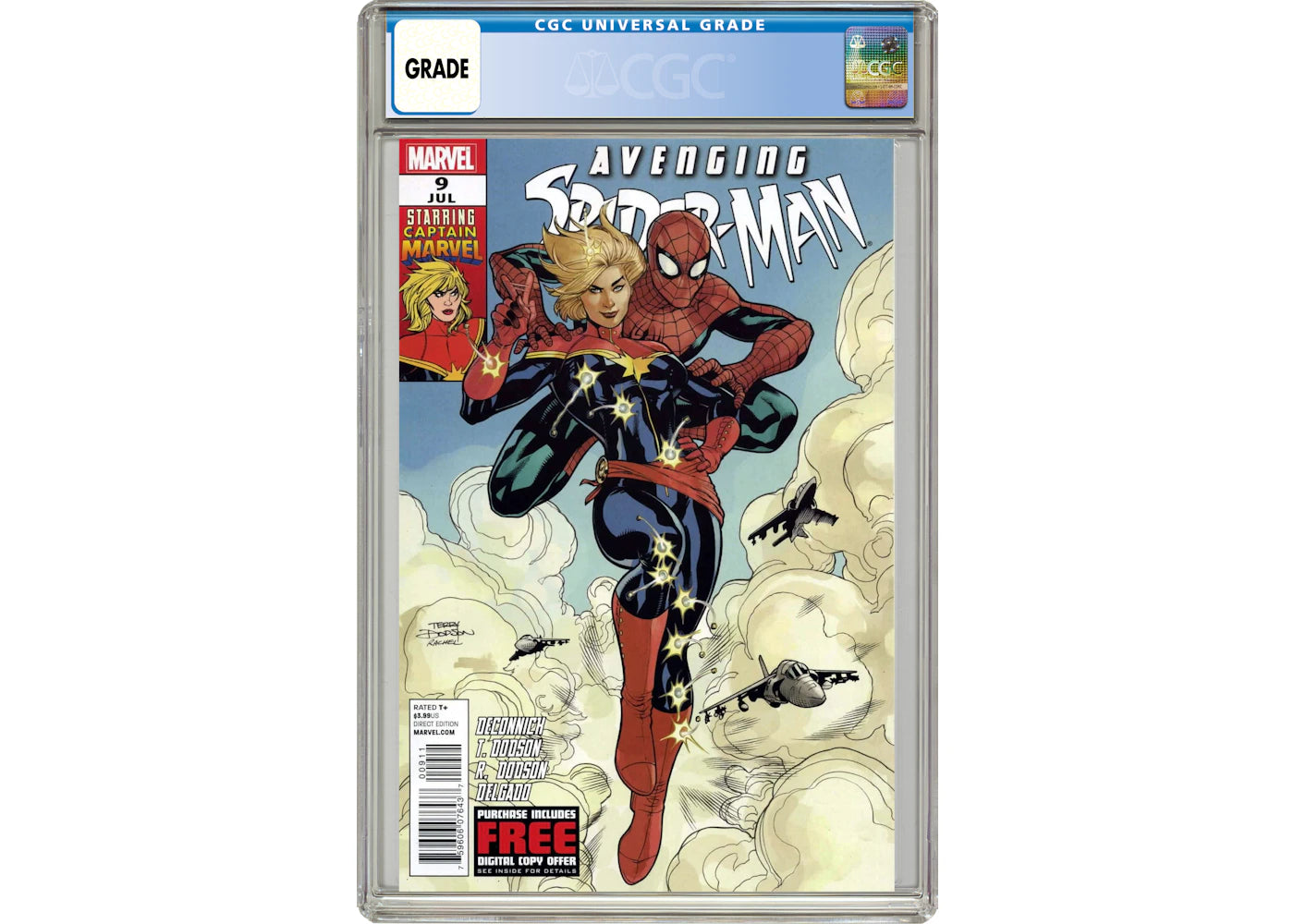 Marvel Avenging Spider-Man #9 (1st Carol Danvers as Captain Marvel) Comic Book CGC Graded