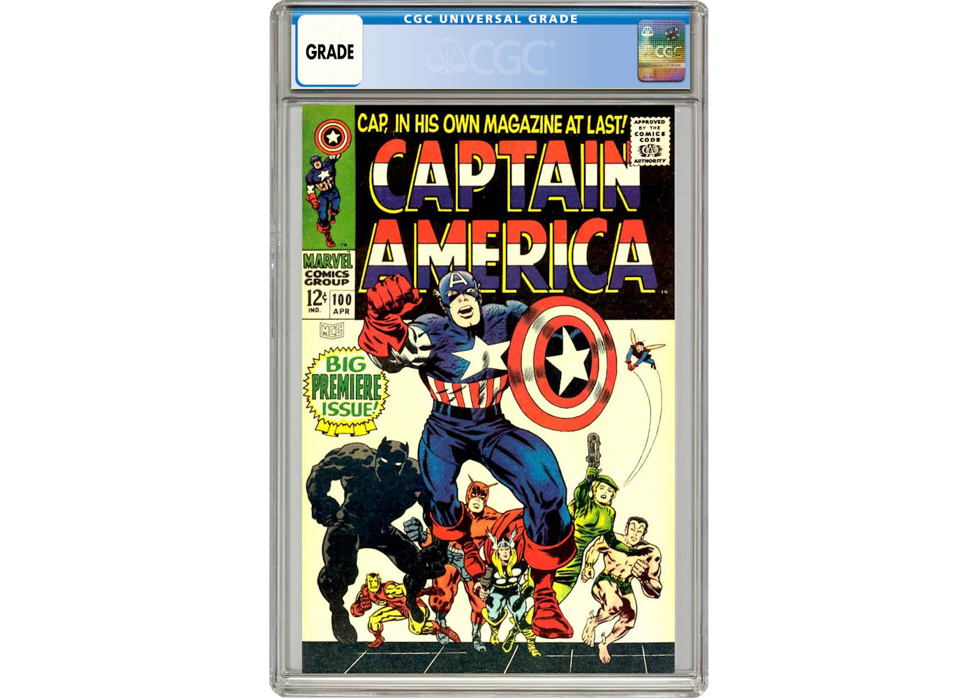 Marvel Captain America #100 "1st Issue" (Black Panther App.) Comic Book CGC Graded