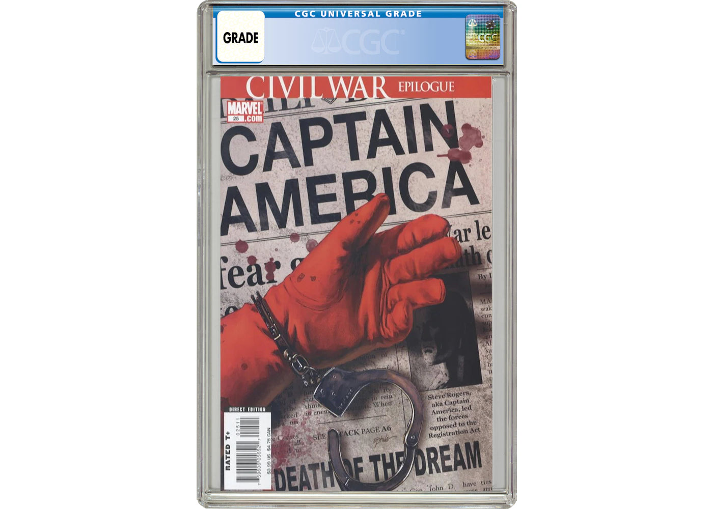 Marvel Captain America (2004 5th Series) #25A Comic Book CGC Graded