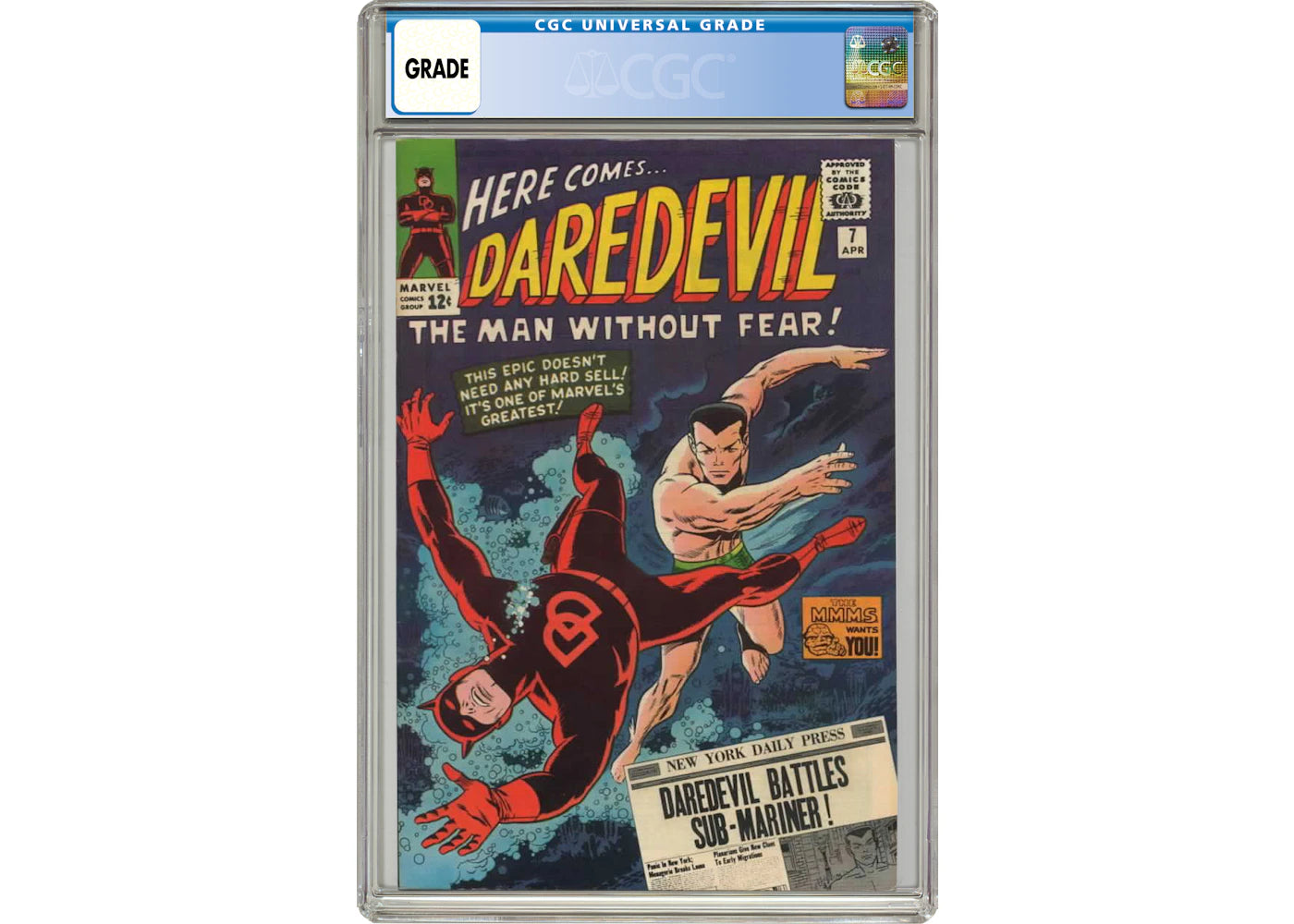 Marvel Daredevil #7 (1st Red Costume) Comic Book CGC Graded