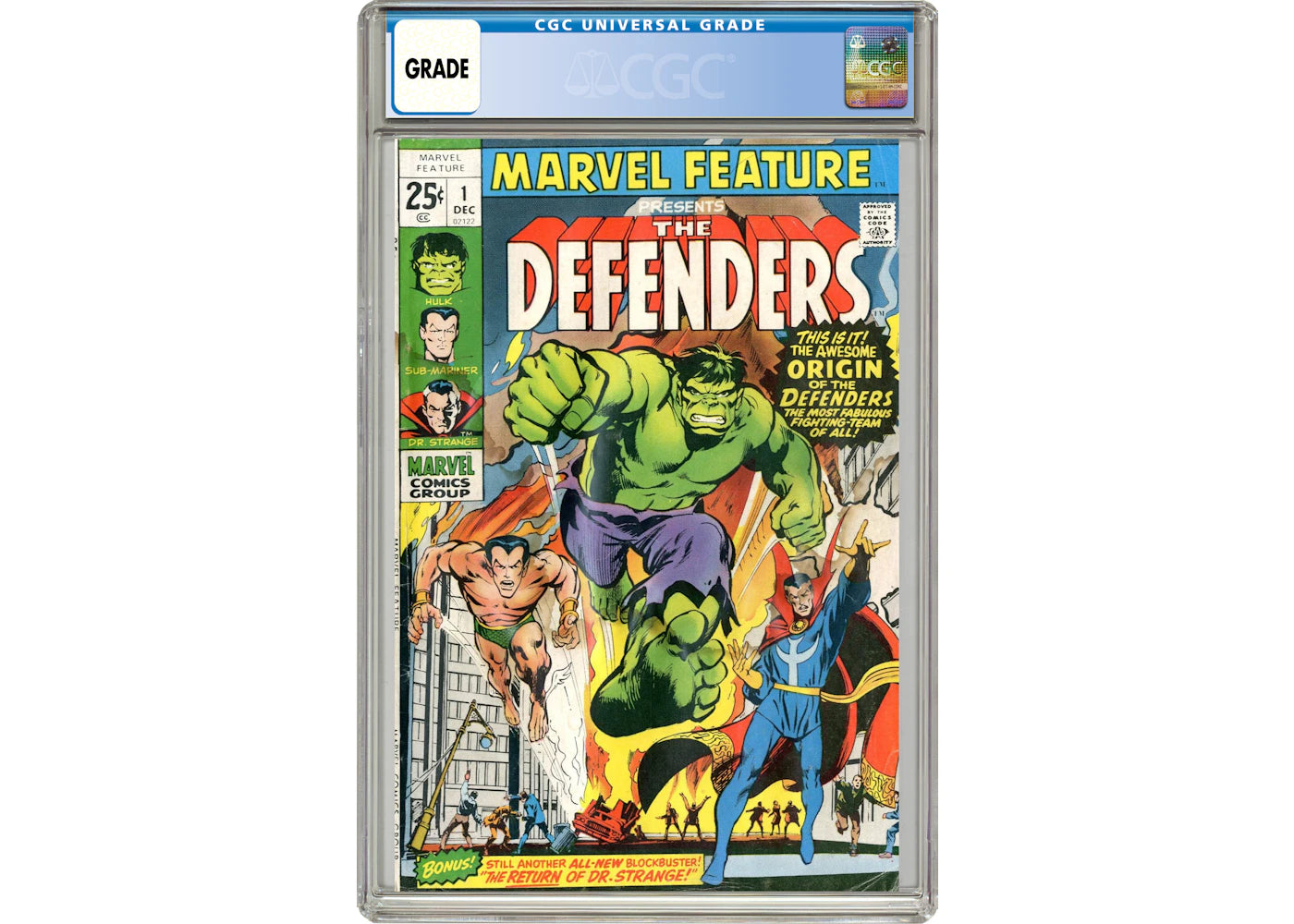 Marvel Feature #1 (1st App. of the Defenders) Comic Book CGC Graded