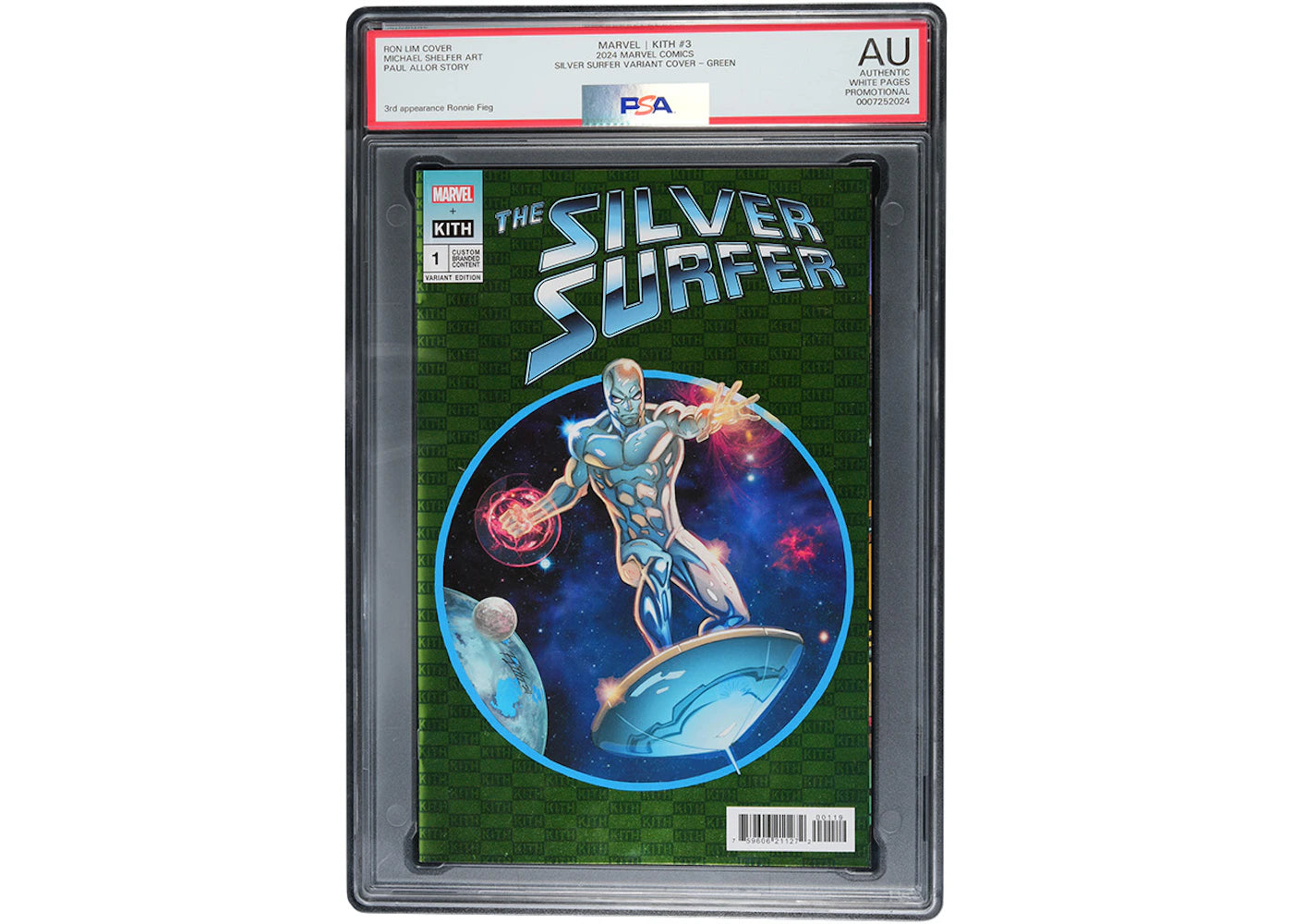 Marvel Kith #3 Silver Surfer Variant Cover Green Comic (PSA Graded AU)
