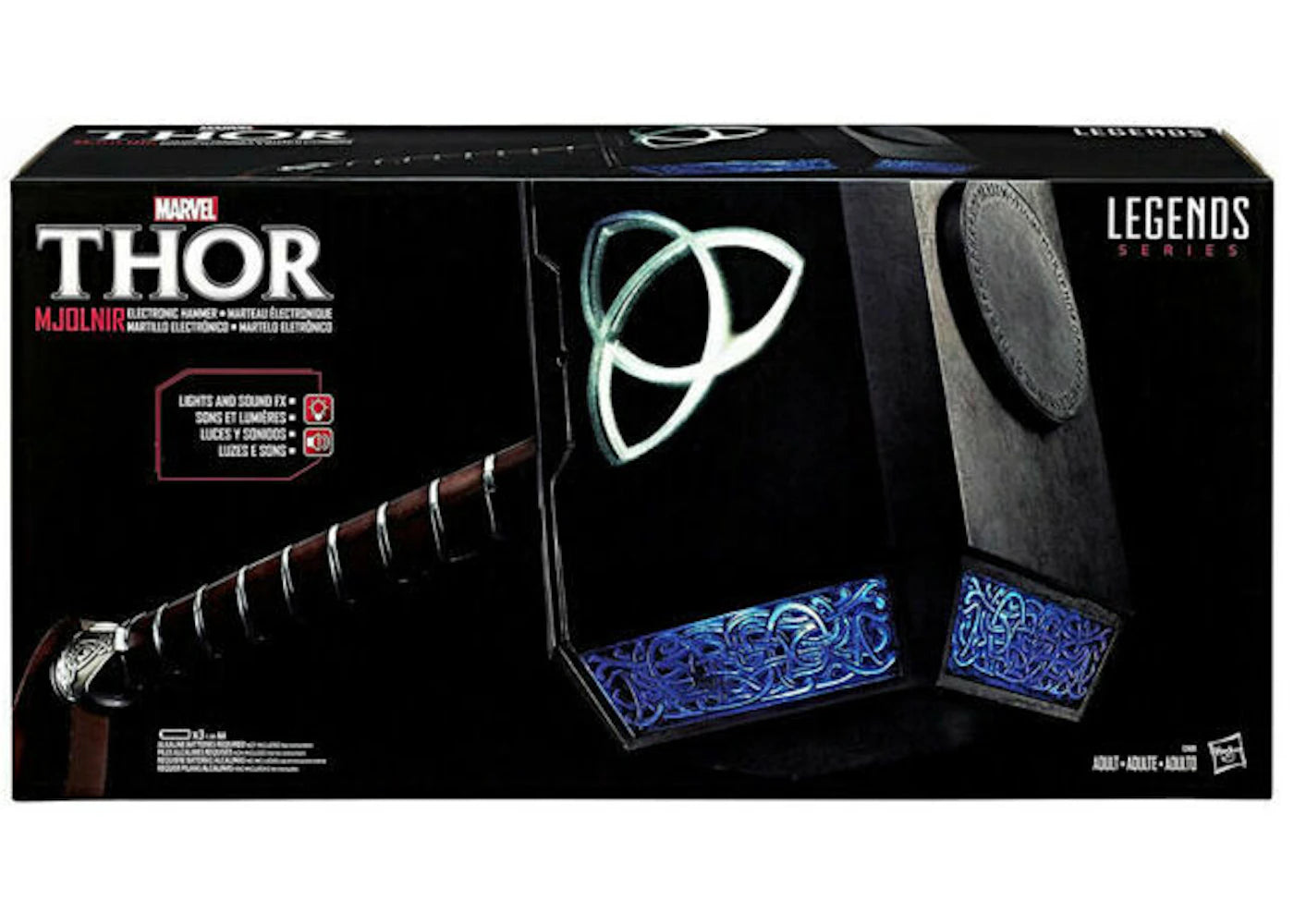 Marvel Legends Thor Mjolnir Electronic Hammer Chrome