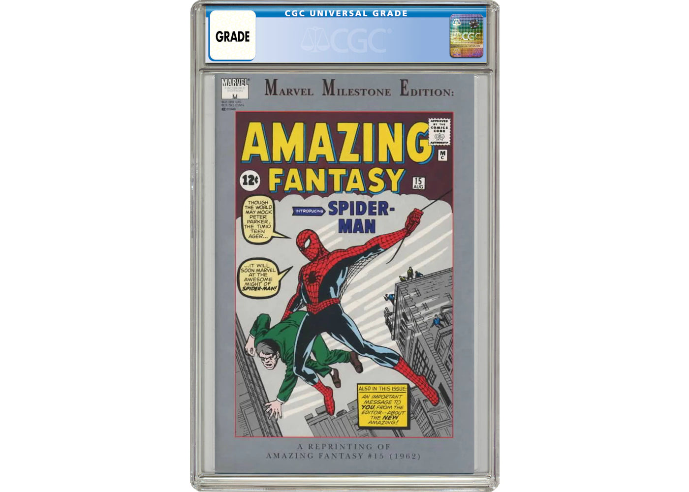 Marvel Milestone Edition Amazing Fantasy (1992) #15 Comic Book CGC Graded