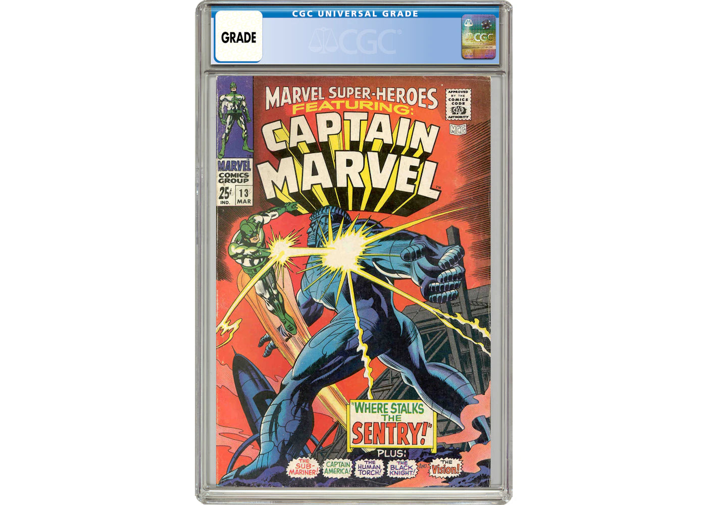 Marvel Super Heroes #13 (2nd App. of Captain Marvel; 1st App. of Carol Danvers) Comic Book CGC Graded