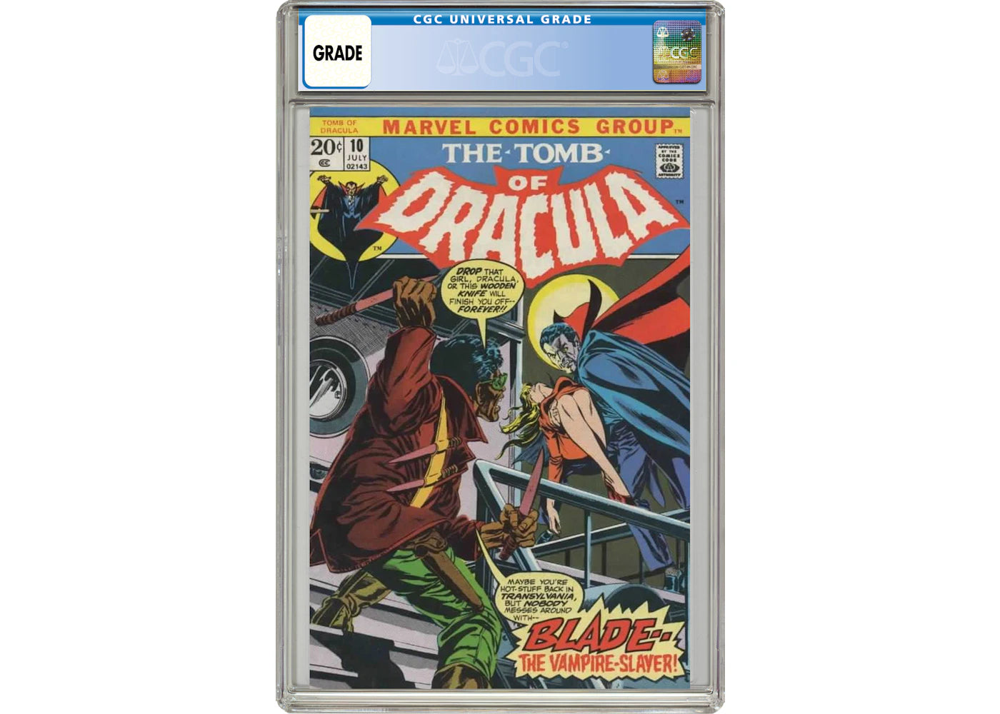 Marvel Tomb of Dracula #10 (1st App. of Blade the Vampire Slayer) Comic Book CGC Graded