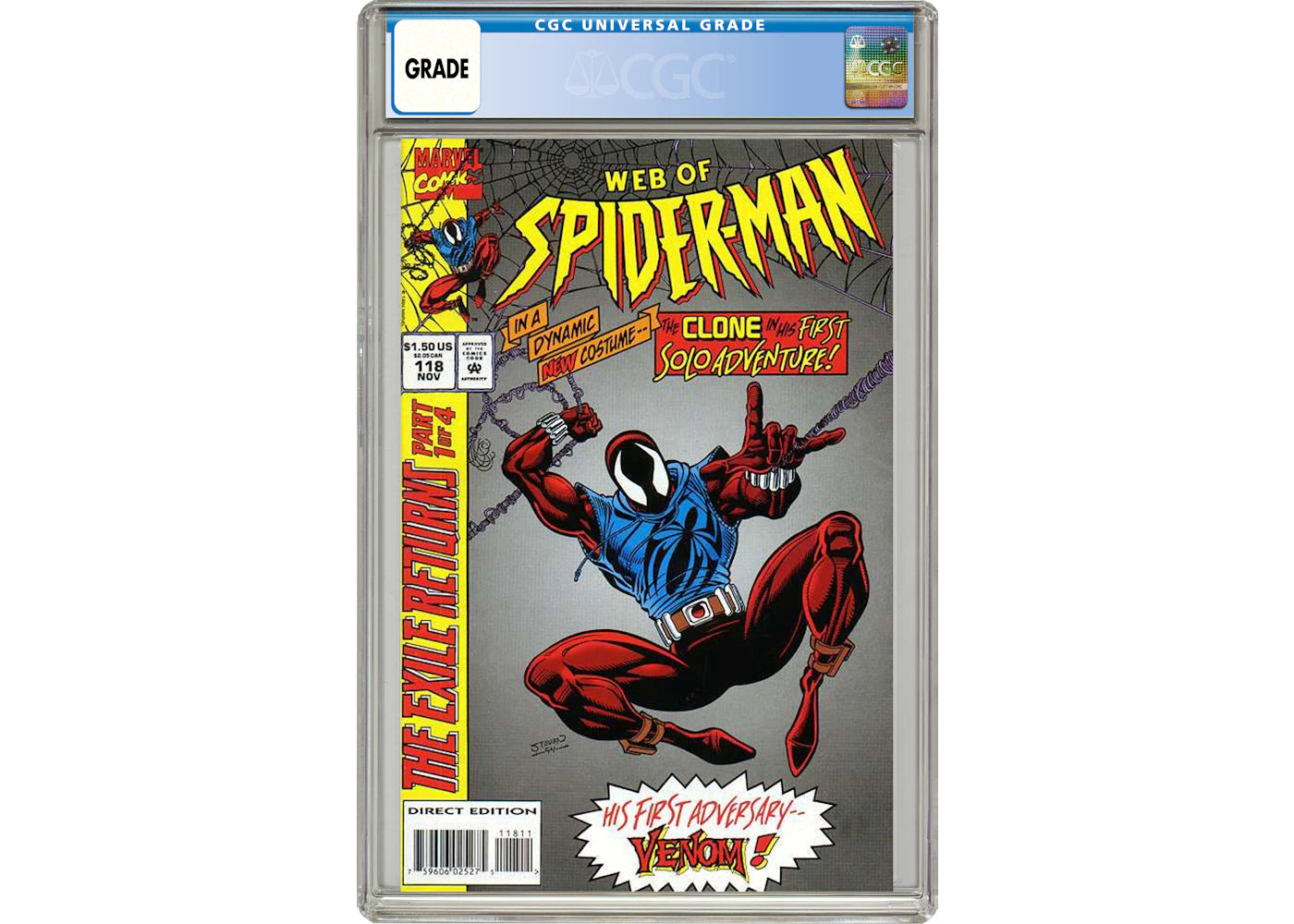 Marvel Web of Spider-Man (1985 1st Series) #118 Comic Book CGC Graded