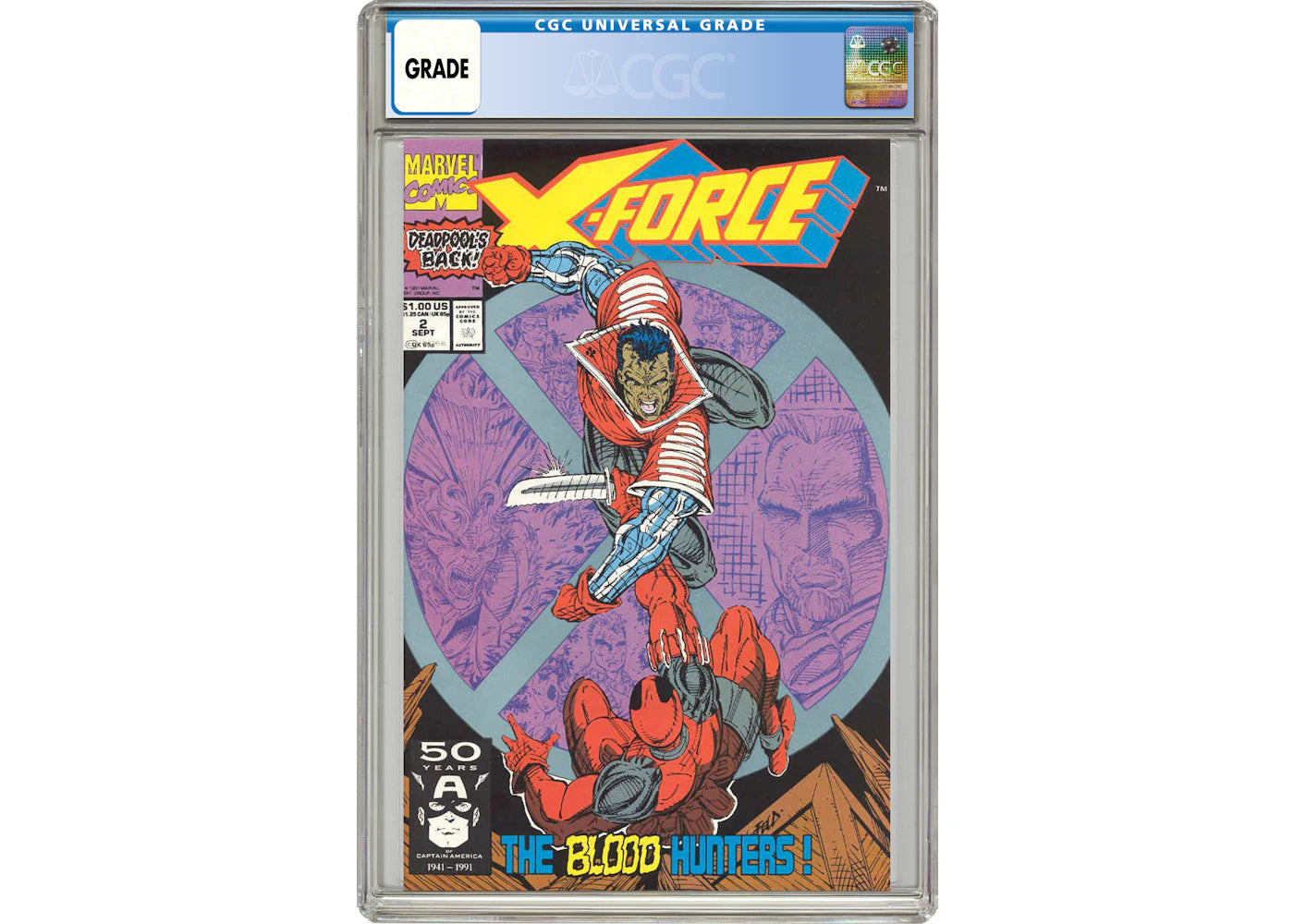Marvel X-Force #2 (2nd App. of Deadpool; 1st App. of Weapon X) Comic Book CGC Graded