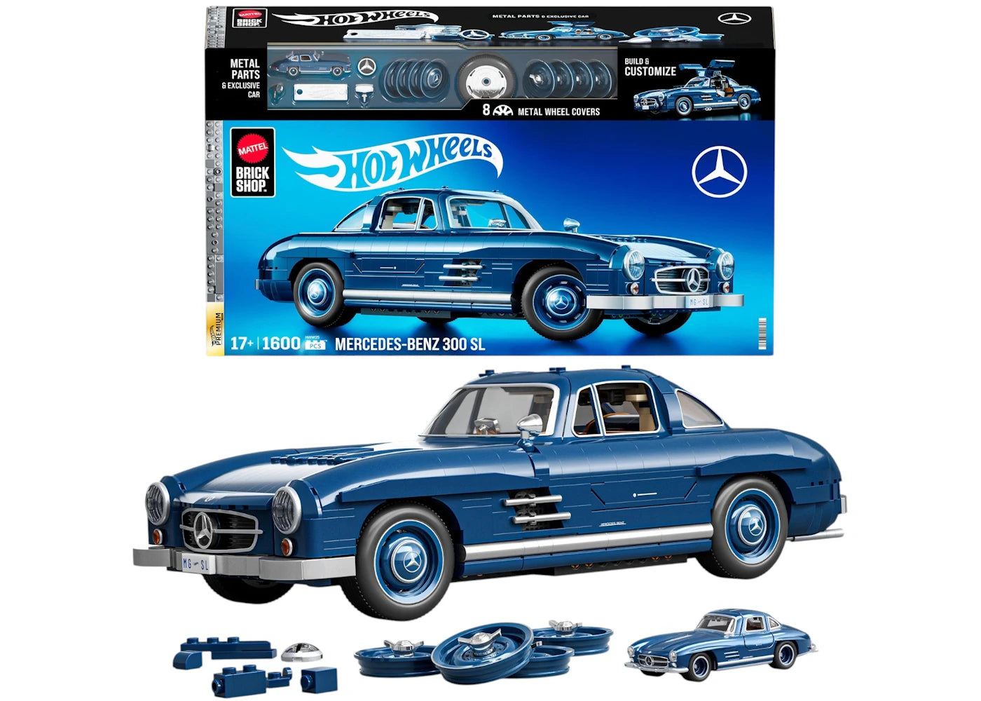Mattel Brick Shop Hot Wheels Mercedes-Benz 300 SL Building Set