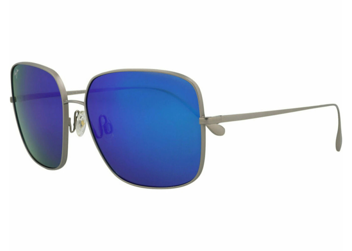 Maui Jim Square Sunglasses Titanium/Titanium/Blue (B546N-11B)