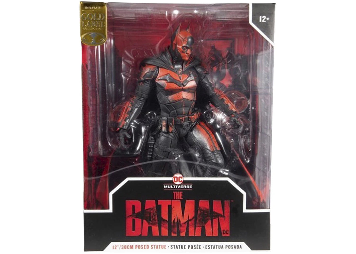 McFarlane Toys DC Multiverse The Batman (Gold Label) Version 1 Walmart Exclusive 12 Inch Action Figure Black & Red