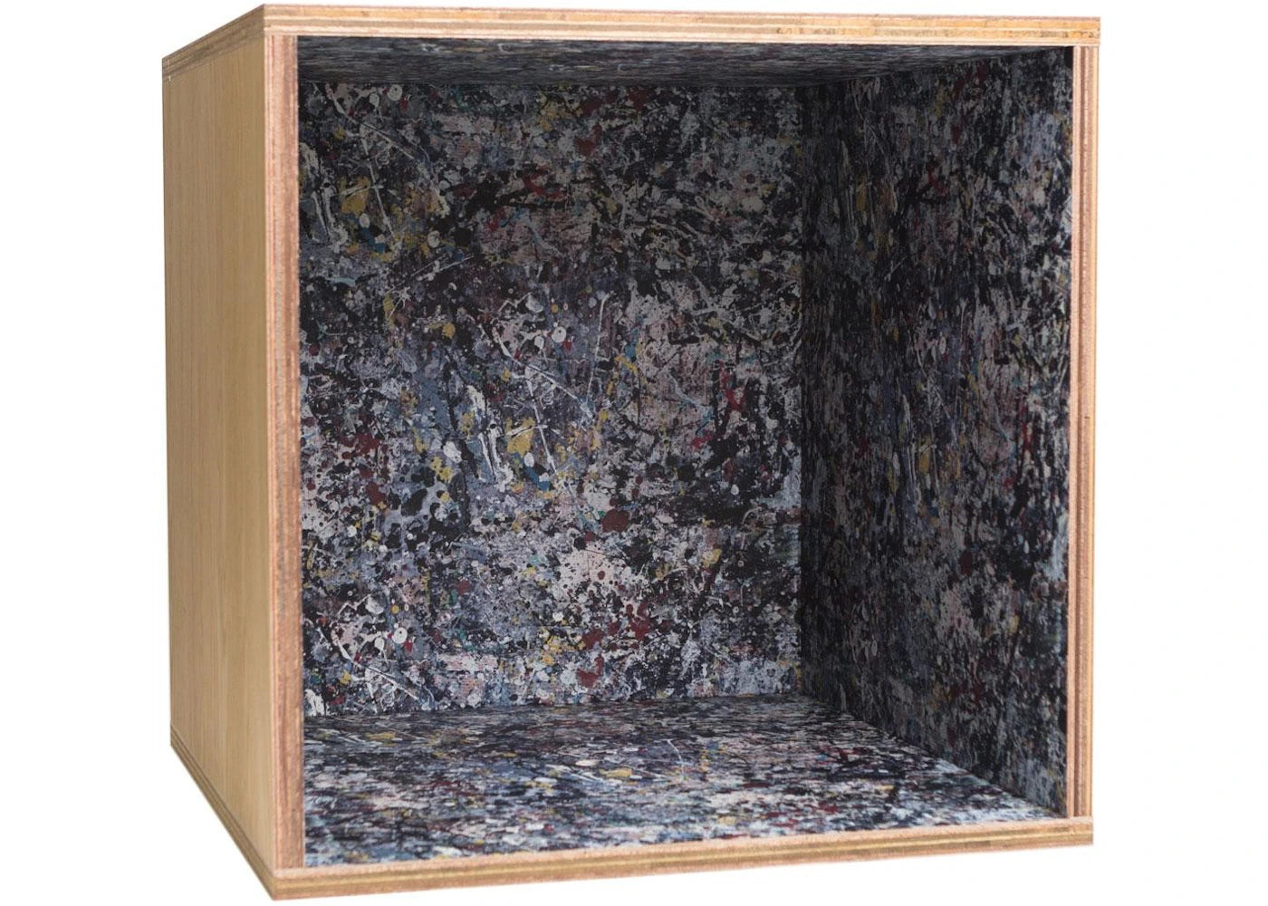 Medicom x Karimoku x SYNC x Jackson Pollock 2.0 Square Shelf Tan